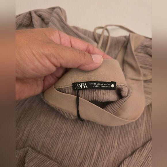 NWT Zara Pleated Basic Dress Size XL - Picture 6 of 13